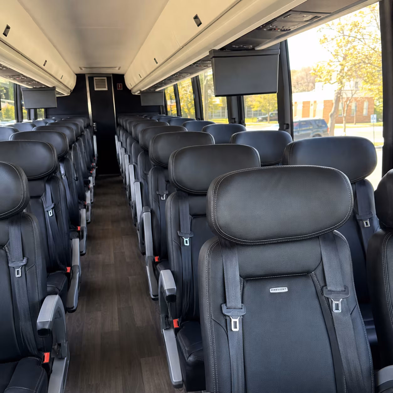 ewing charter bus rental interior