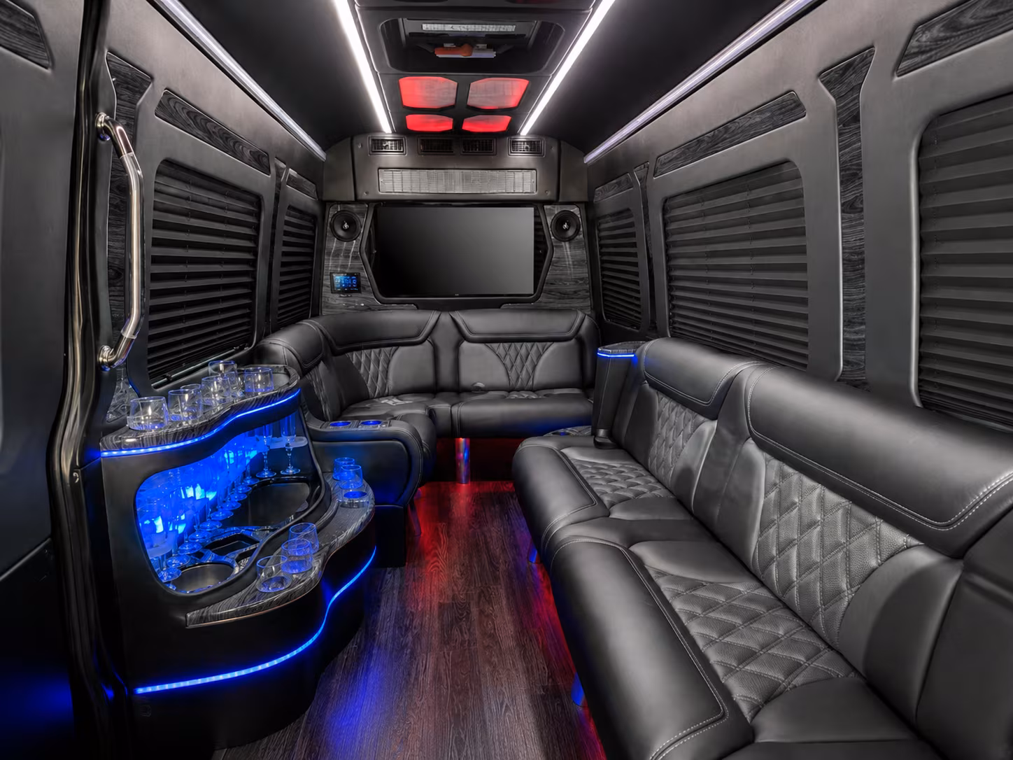 trenton 40 passenger party bus inside